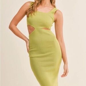 Elegant Green Cutout Dress